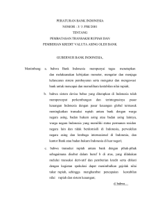 3 /pbi/2001 tentang pembatasan transaksi rupiah dan pemberian