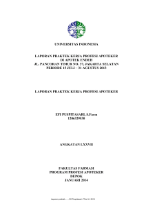 universitas indonesia laporan praktek kerja profesi apoteker di