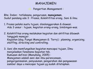 Manajemen Pelayanan Fisioterapi Pertemuan 2