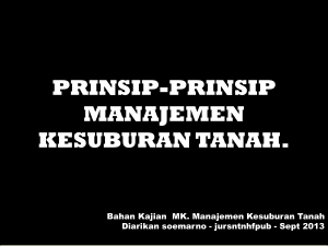 prinsip management kesuburan tanah