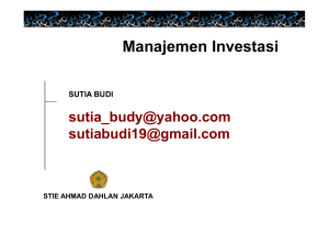 Manajemen Investasi - STIE Ahmad Dahlan Jakarta