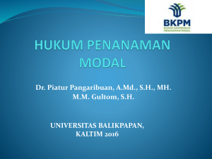 HUKUM PENANAMAN MODAL