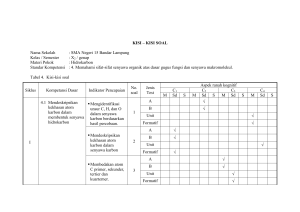 KISI – KISI SOAL Nama Sekolah : SMA Negeri 15 Bandar Lampung