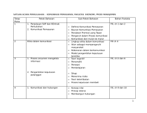 SATUAN ACARA PERKULIAHAN : KOMUNIKASI PEMASARAN