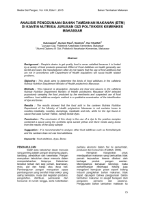 analisis penggunaan bahan tambahan makanan