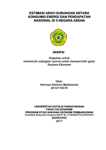 estimasi arah hubungan antara konsumsi energi dan pendapatan