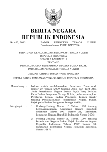 1 2012, No.423 BERITA NEGARA REPUBLIK INDONESIA No.423