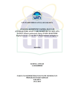 ANALISA KOMPONEN KIMIA DAN UJI ANTIBAKTERI ASAP CAIR