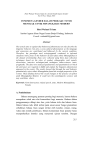215 FENOMENA GENDER DALAM PERILAKU TUTUR MENOLAK