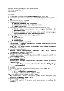 Molecular biology application in food biotechnology Soal