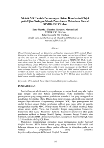 Metode MVC untuk Perancangan Sistem Berorientasi Objek