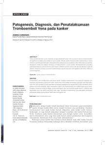 Patogenesis, Diagnosis, dan Penatalaksanaan Tromboemboli Vena