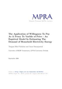 The Application of Willingness To Pay As A Proxy To Varible of Price