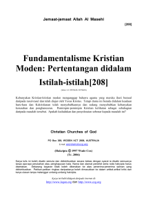 Fundamentalisme Kristian Moden - Jemaat