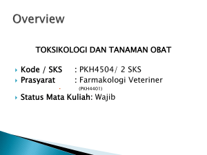 Overview toksikologi - Prof. Dr. Aulanni`am, DVM., DES.