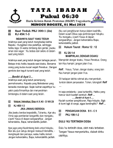 Tata Ibadah Minggu Rogate, 01 Mei 2016 Bahasa Indonesia