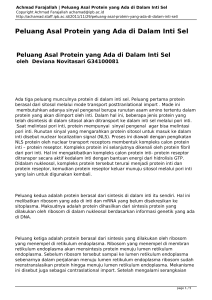 Peluang Asal Protein yang Ada di Dalam Inti Sel