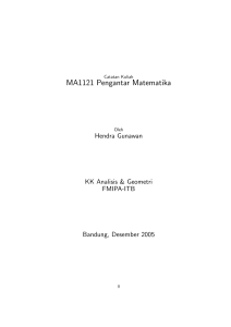MA1121 Pengantar Matematika - FMIPA Personal Blogs