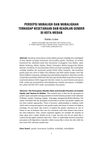 persepsi mubaligh dan mubalighah terhadap kesetaraan dan