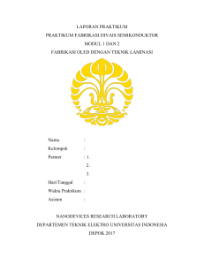 Laporan Praktikum Fabrikasi Divais Semikonduktor