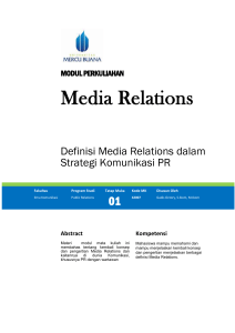 Strategi Media Relations - Universitas Mercu Buana
