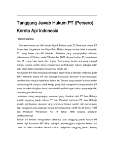 Tanggung Jawab Hukum PT (Persero) Kereta Api Indonesia