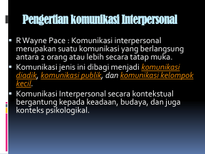 komunikasi interpersonal - paper