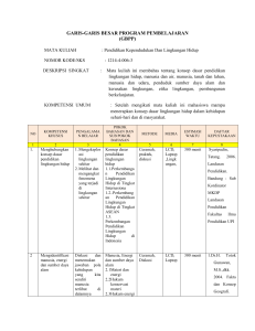 GARIS-GARIS BESAR PROGRAM PEMBELAJARAN (GBPP) MATA