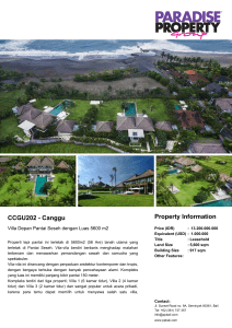 Villa Depan Pantai Seseh dengan Luas 5600 m2