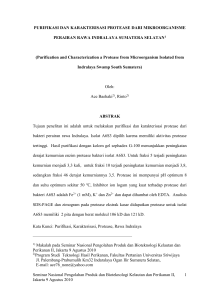 purifikasi dan karakterisasi protease bakteri air rawa indralaya