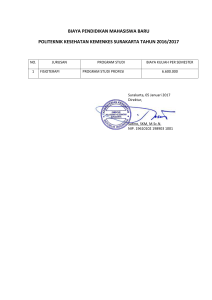 biaya pendidikan - Poltekkes Surakarta