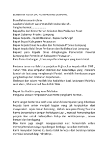 Pidato Ketua HMNI Lampung - Himpunan Masyarakat Nelayan