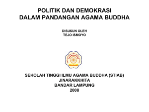 POLITIK DAN DEMOKRASI DALAM PANDANGAN AGAMA BUDDHA