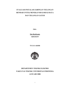 evaluasi instalasi jaringan tegangan rendah untuk menekan rugi