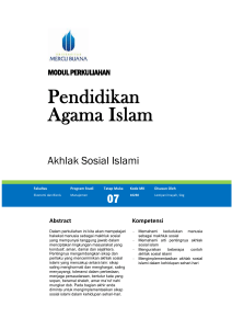 Akhlak Sosial Islami - Universitas Mercu Buana