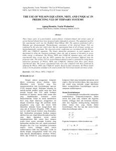 the use of wilson equation, nrtl and uniquac in predicting vle of
