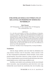 stratifikasi sosial dan perjuangan kelas dalam perspektif sosiologi