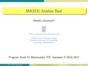 MA3231 Analisis Real