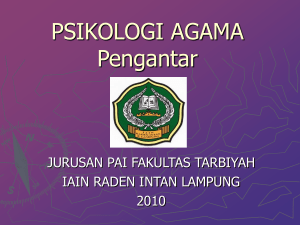 psikologi agama - Sains Psychology