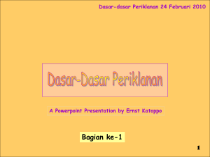 Dasar-dasar Periklanan 24 Februari 2009