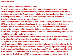 World Veterinary Year (WVY)