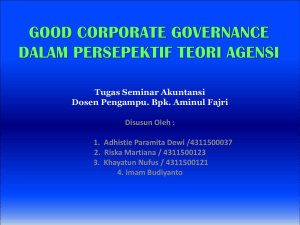 good corporate governance dalam persepektif teori agensi