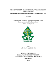 TINJAUAN HUKUM ISLAM TERHADAP PRAKTIK TUKAR