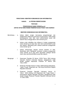 1 PERATURAN MENTERI KOMUNIKASI DAN INFORMATIKA /PER