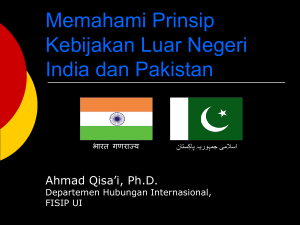 Prinsip-Prinsip Utama Kebijakan Luar Negeri India dan Pakistan