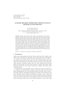 analisis regresi tersegmen menggunakan metode gauss