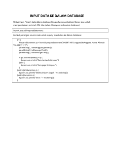 input data ke dalam database