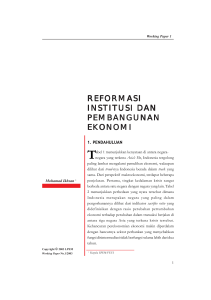 reformasi institusi d institusi dan pembangunan ekonomi