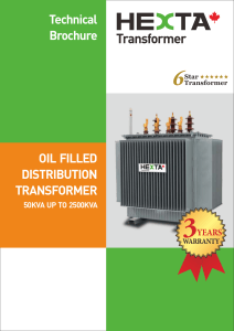 OIL FILLED DISTRIBUTION TRANSFORMER Technical Brochure