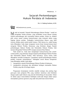 Sejarah Perkembangan hukum Perdata di Indonesia